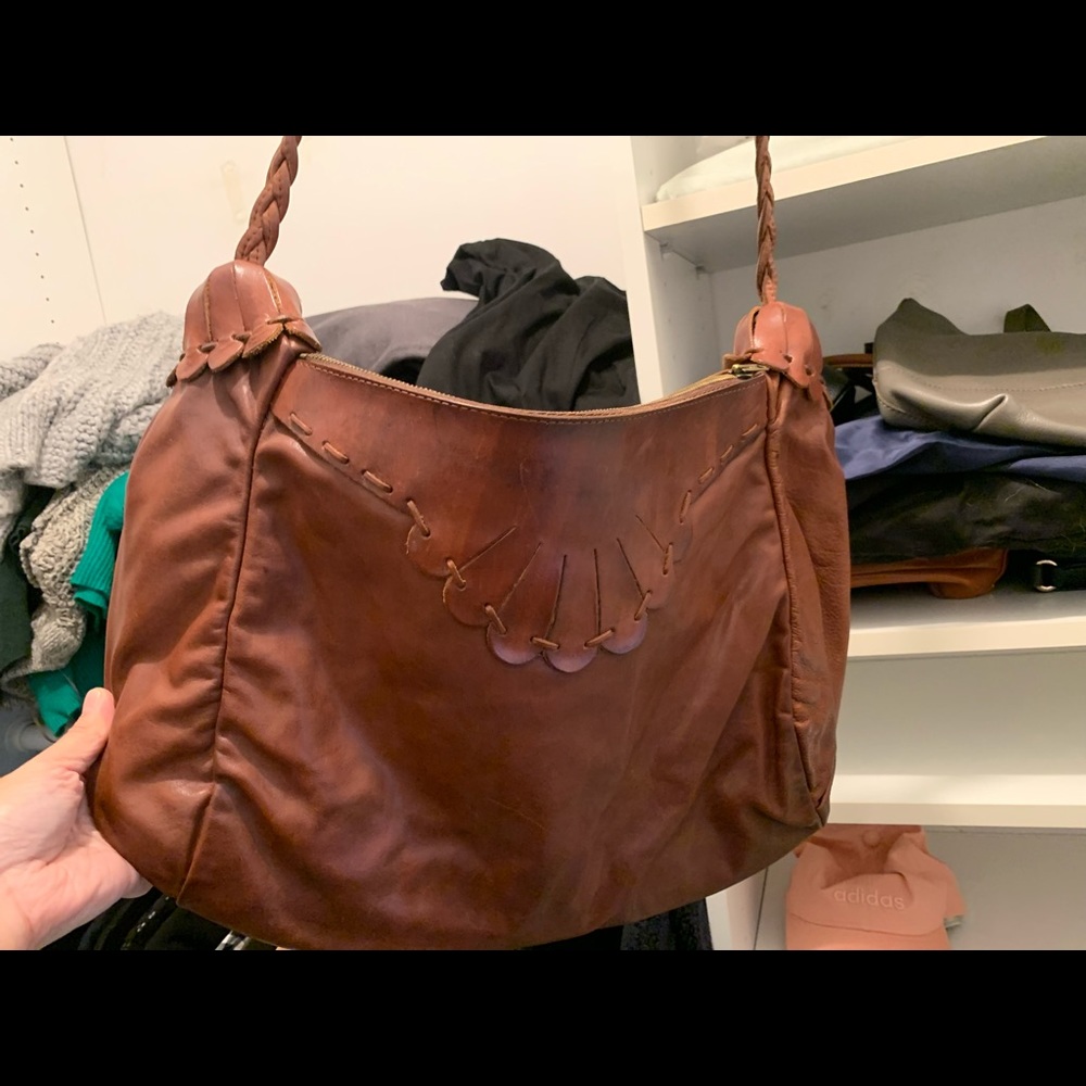Brown leather bag